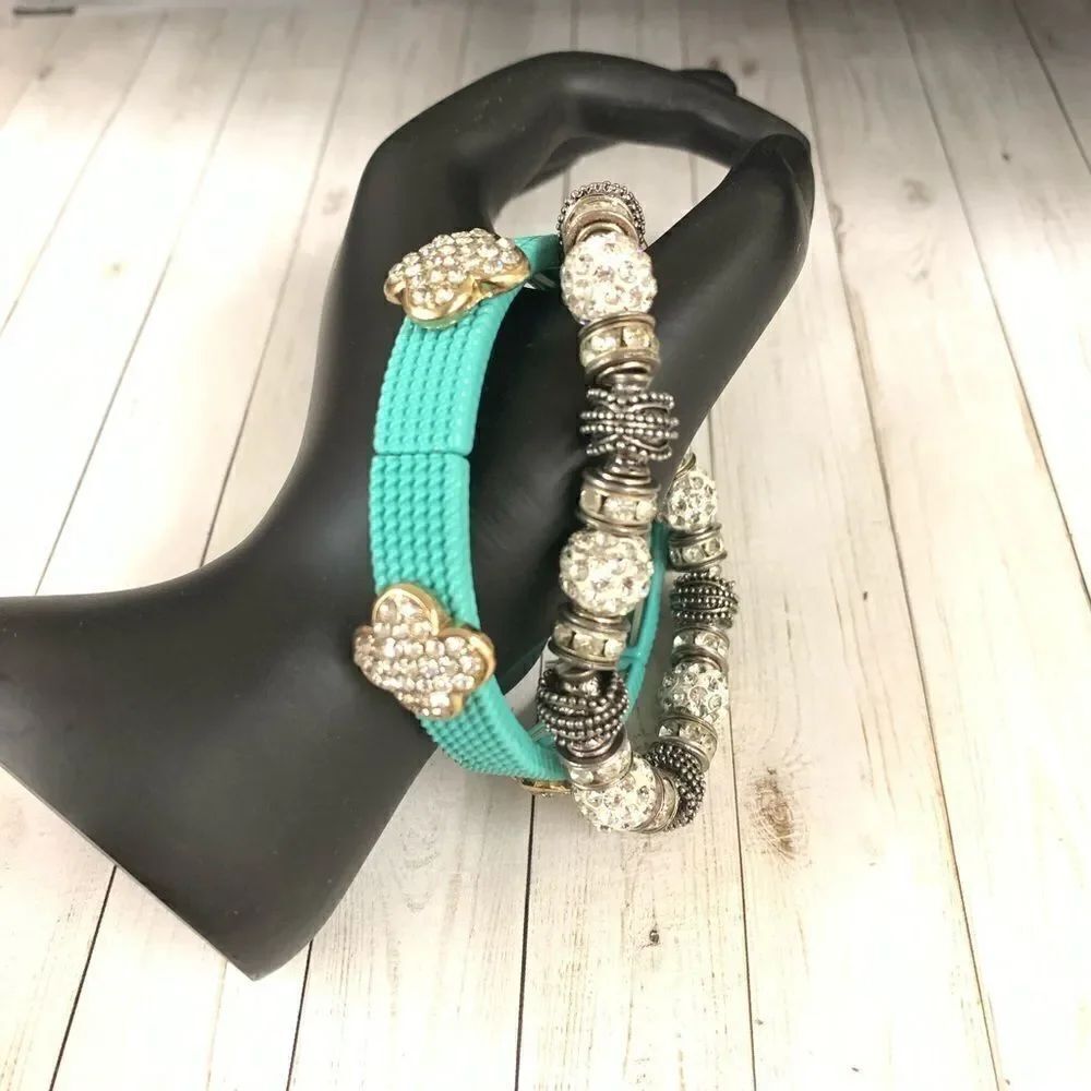 Stretch Crystal and Beaded Bracelet Bundle